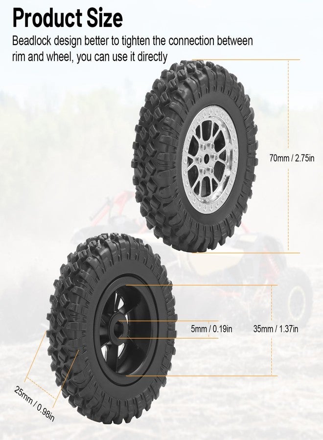 daitoku 1/12 RC Car Tires and Wheels, daitoku RC Car Rubber Tires for WPL B14 B24 C14 C24 MN D90 D91 D96 D99 (Silver) - Image 5